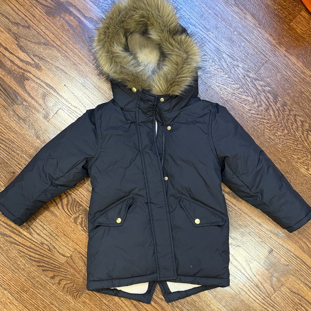 Crewcuts Black jacket with Faux Fur!